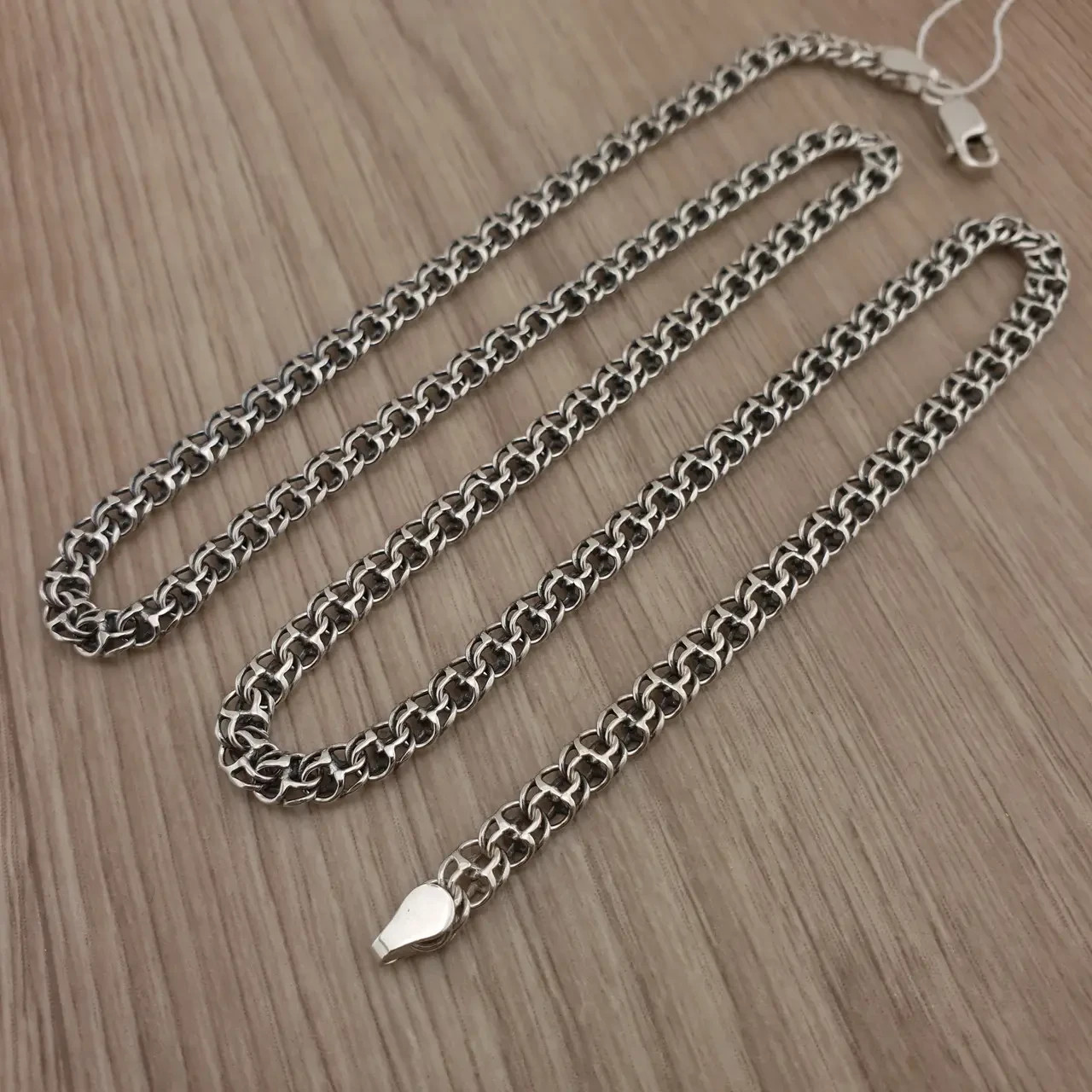 New Men’s Ukrainian Bismarck Chain Necklace 925 Sterling Silver Blackened 50cm