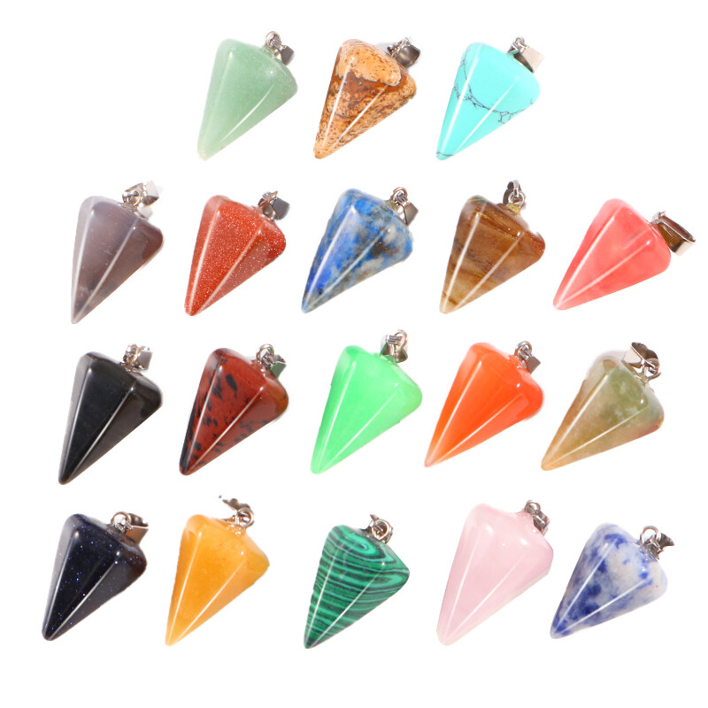Natural Quartz Hexagonal Stone Pendant Healing Reiki Crystal Pendants 15pcs