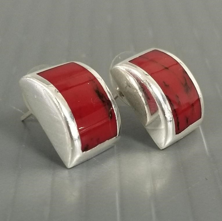 Silpada Sterling Silver Red and Black Pendant And Pierced Earrings Sets Retired