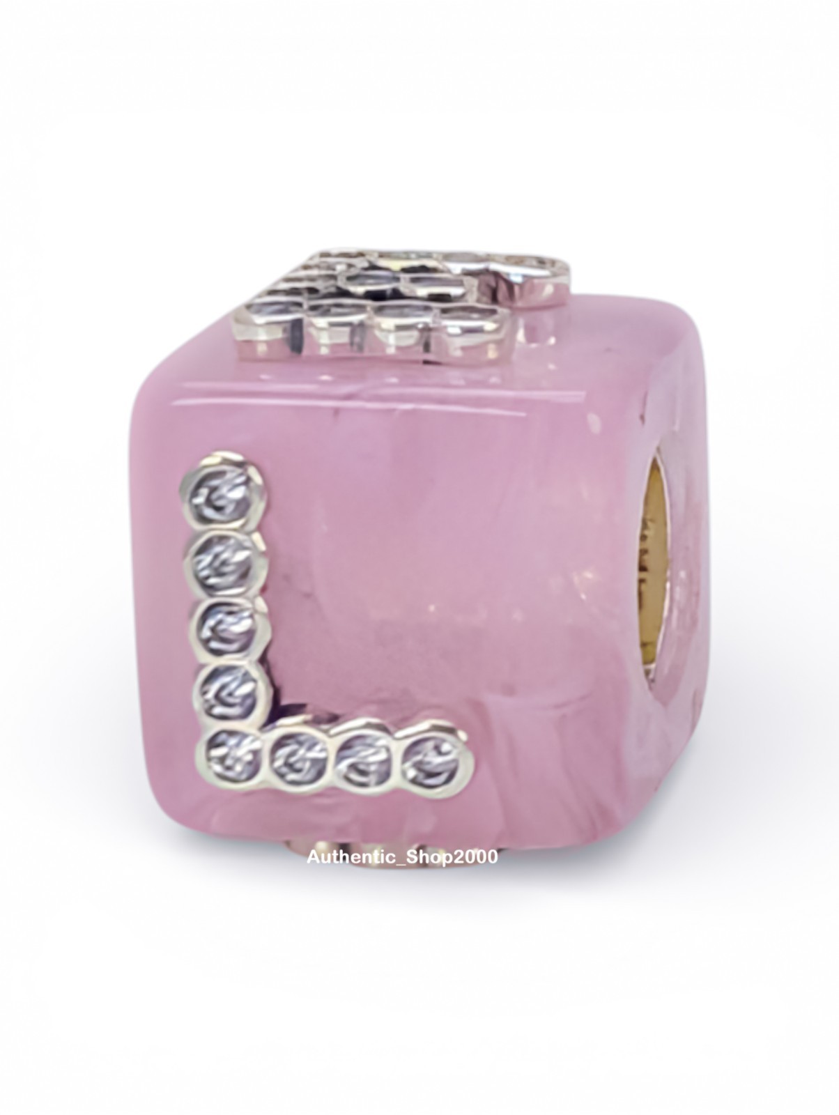 New 100% Authentic PANDORA 925 Ale Pink Murano Glass Love Cube Charm 794433C01