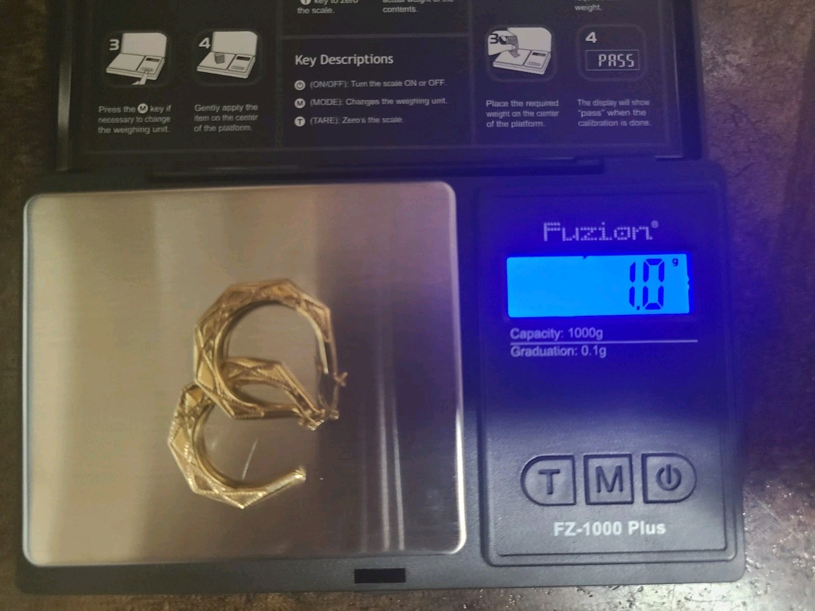 1 Grams 10KT Yellow Gold Earrings Needs Fixing.