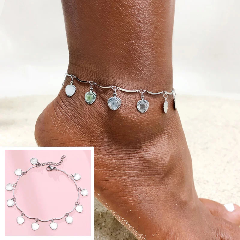 Beach Women Chain Anklet Stainless Steel Rope Twist Chain Link Ankle Sum