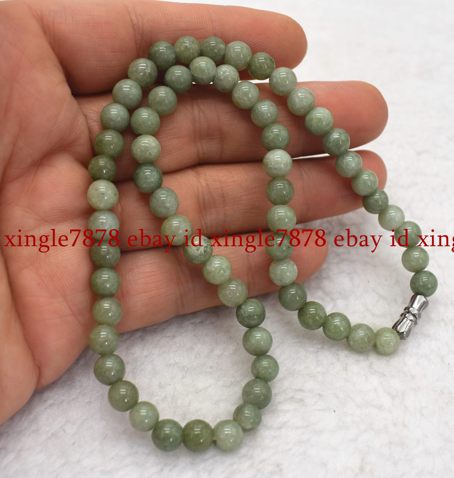 6/8/10mm Natural A Green Jade Jasper Round Gemstone Beads Necklace 16-36 inches