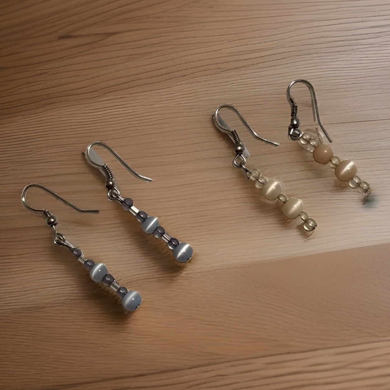 Lot of 2 Beaded Costume Earrings Pierced Dangle – Bead Mix