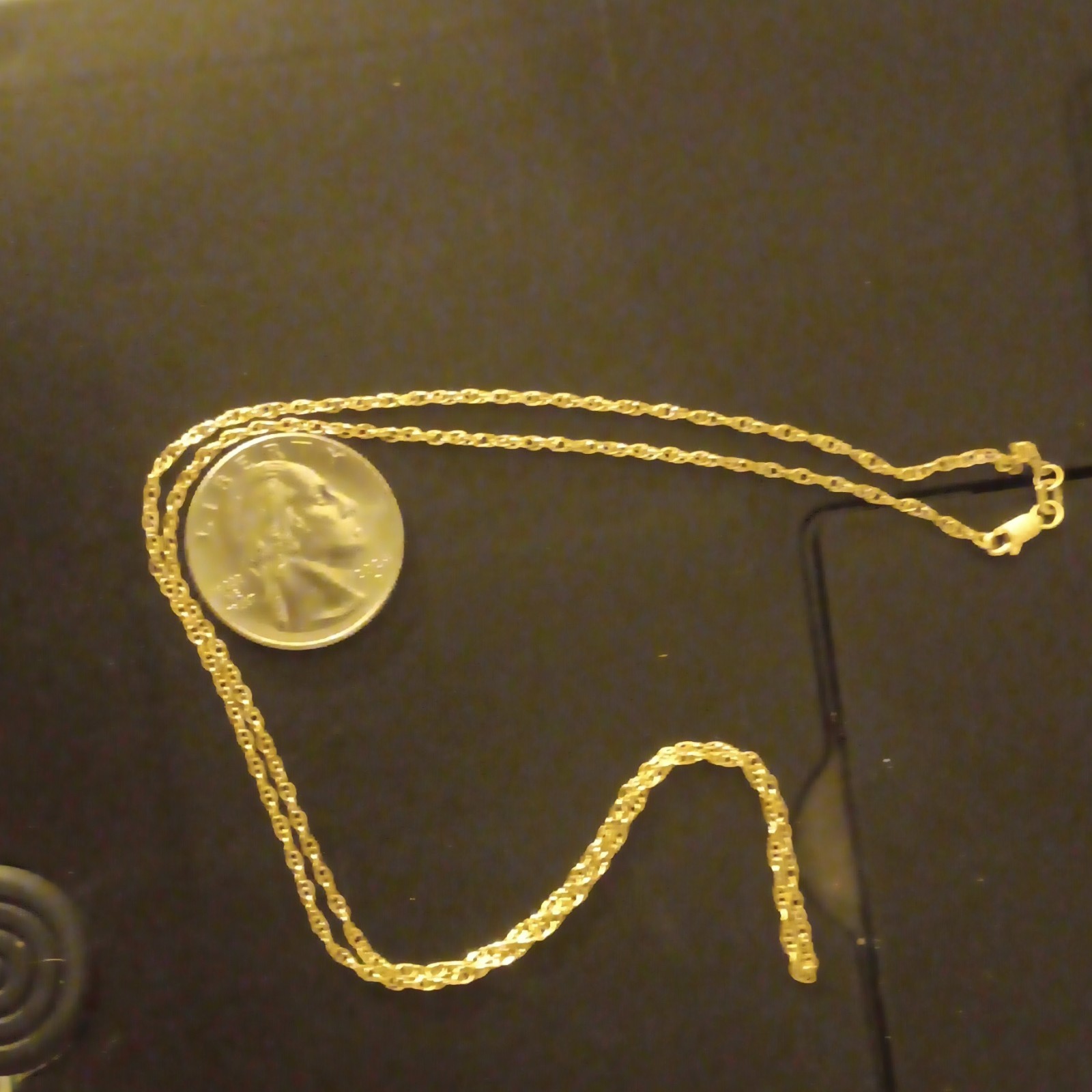 10k Solid Gold Lose Rope Chain Necklace, Lobster Clasp, Chain Style, No Stone