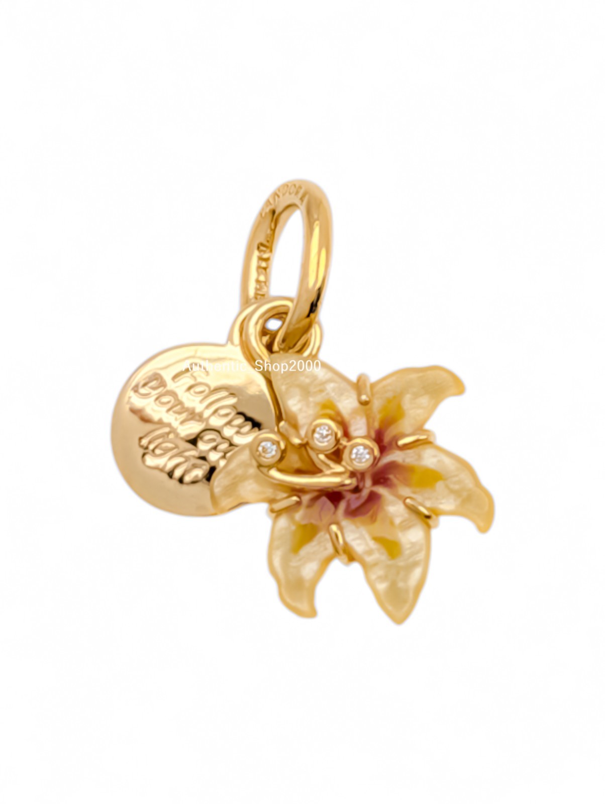 New 100% PANDORA 14k Disney Tangled Sundrop Flower Glow in Dark Charm 764020C01