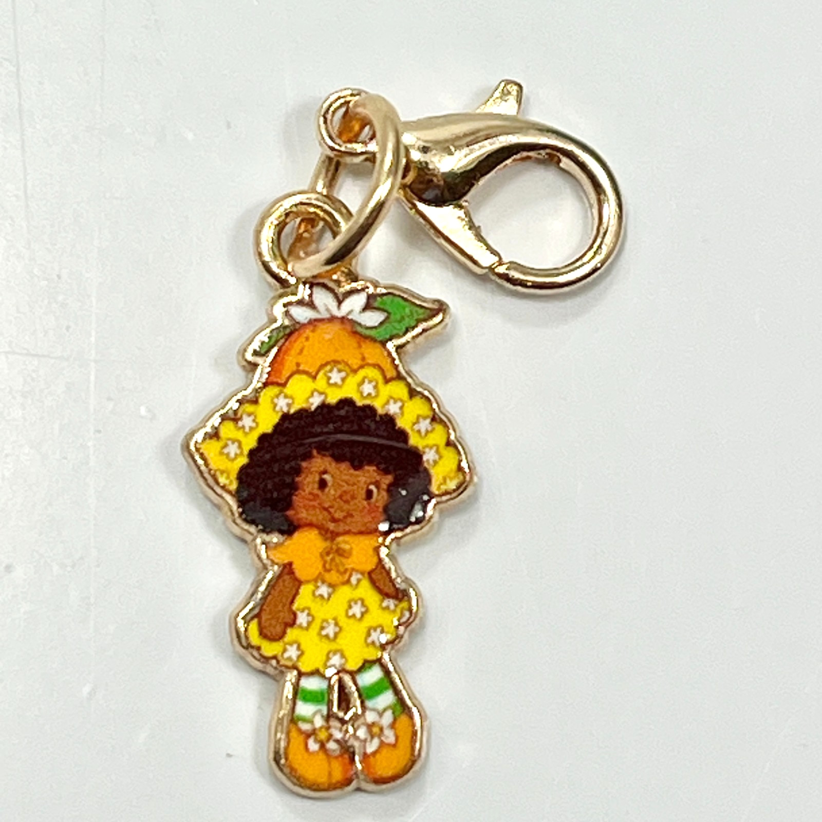 Strawberry Shortcake Orange Blossom Clip On Charm Zipper Pull Bag Acrylic Gold