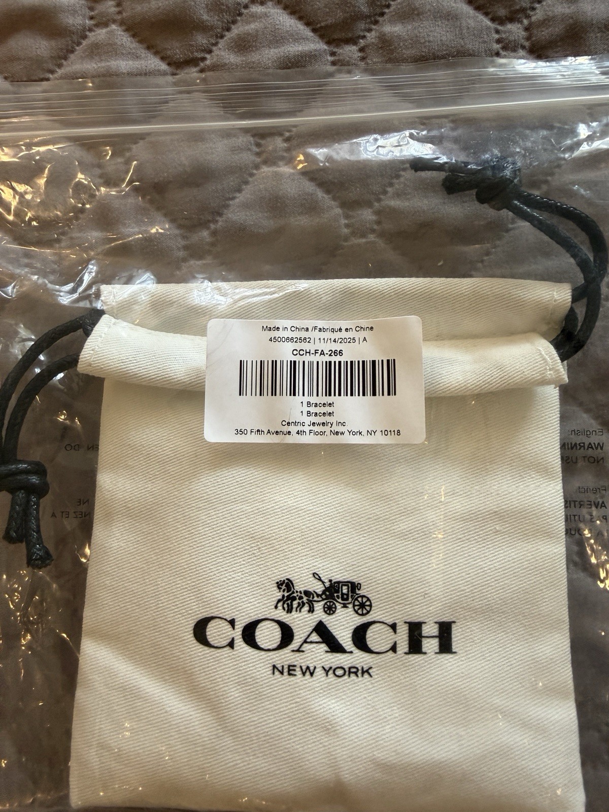 Coach Gold Tone Charm Bracelet NWT Heart Horseshoe Crystal Bracelet