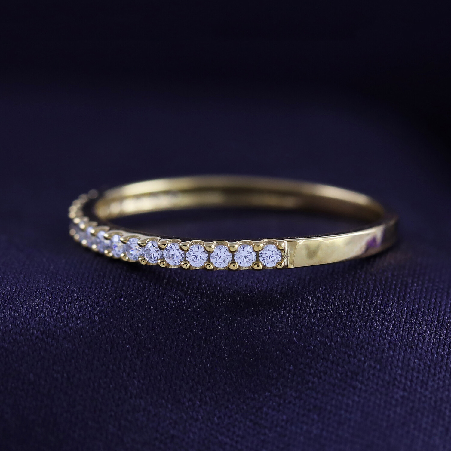 Stackable Eternity Band Ring Round Cut Simulated Diamond 925 Sterling Silver