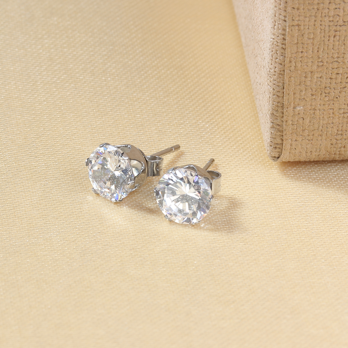 1 pair Stainless Steel Stud Earrings – 4mm, 6mm, 9mm – Hypoallergenic! Fast Ship