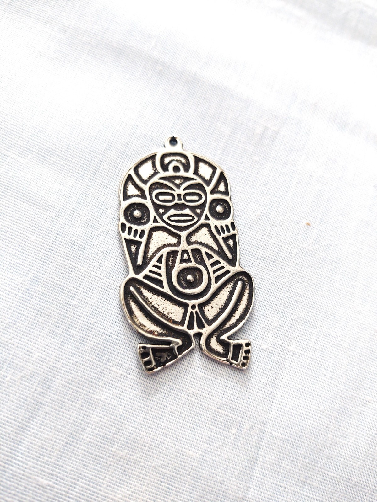 PUERTO RICO TAINO FERTILITY ATABEY CAGUANA FRESH WATER PEWTER PENDANT NECKLACE
