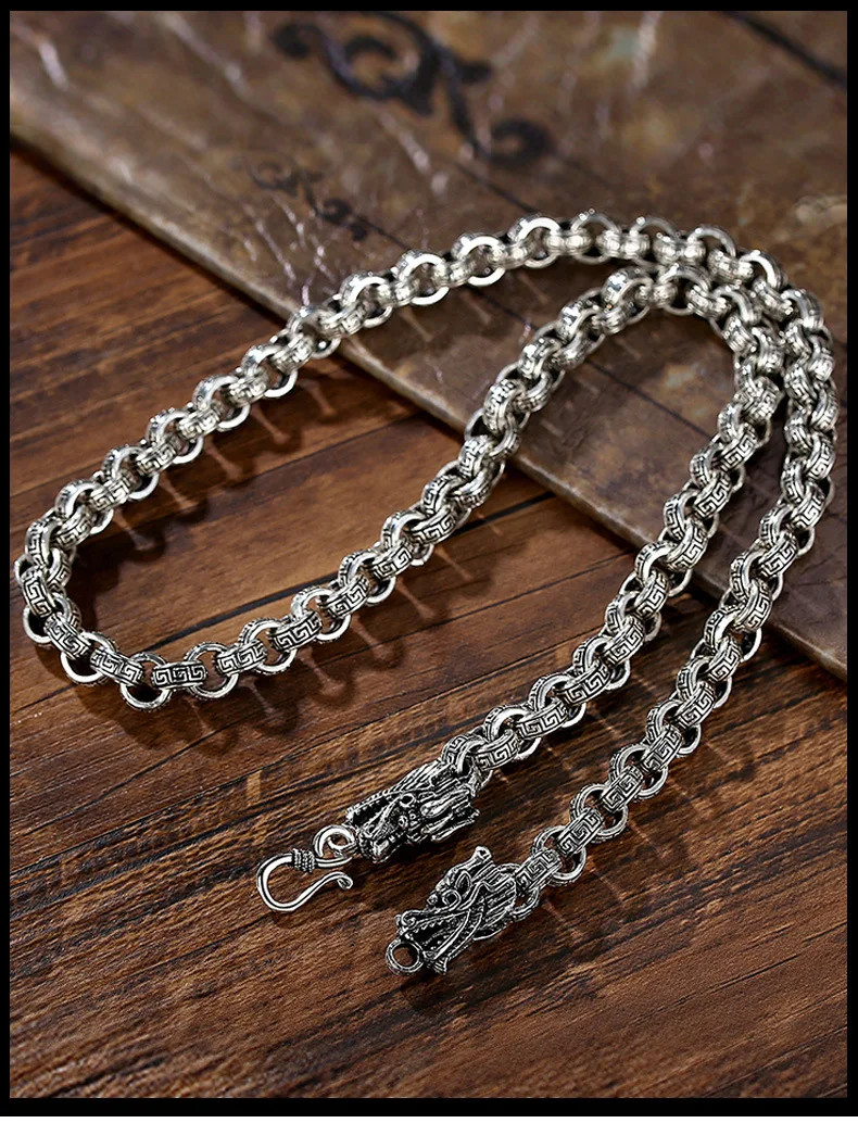 925 Sterling Silver Chain Necklace 8MM Link Classic Unisex Women Men Jewelry