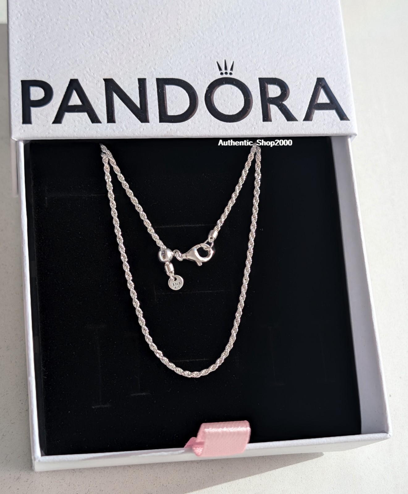 NEW 100% Authentic PANDORA 925 Ale Sterling Silver Rope Chain Necklace 394687C00