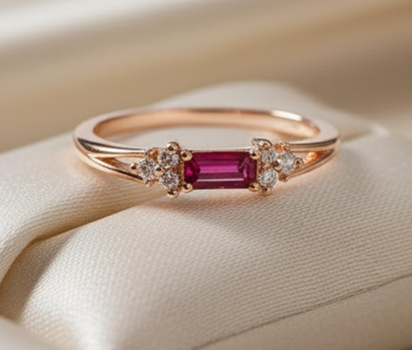 Ruby Ring, Brass Gold Alloy, Gemstone Ring, Birthday Gift Her, Women Ring