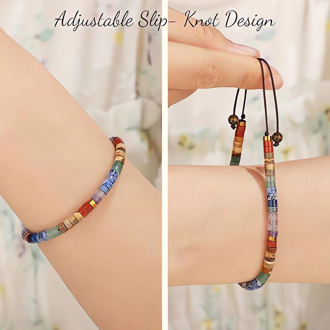 7 Chakra Gemstone 4mm Beads Natural Crystal Healing Reiki Dainty Bracelet Gift