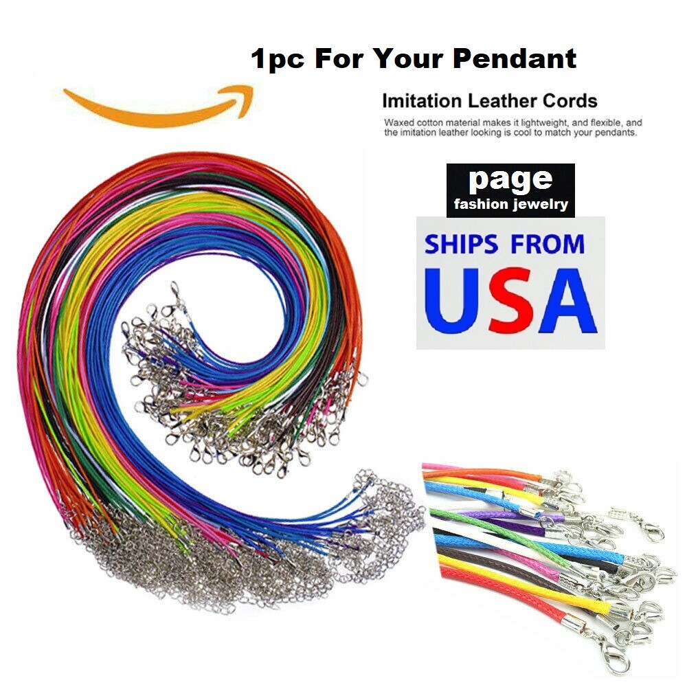 Several Colors- 1pc Braided Rope Necklace 18″ Leather Cord For Your Pendant