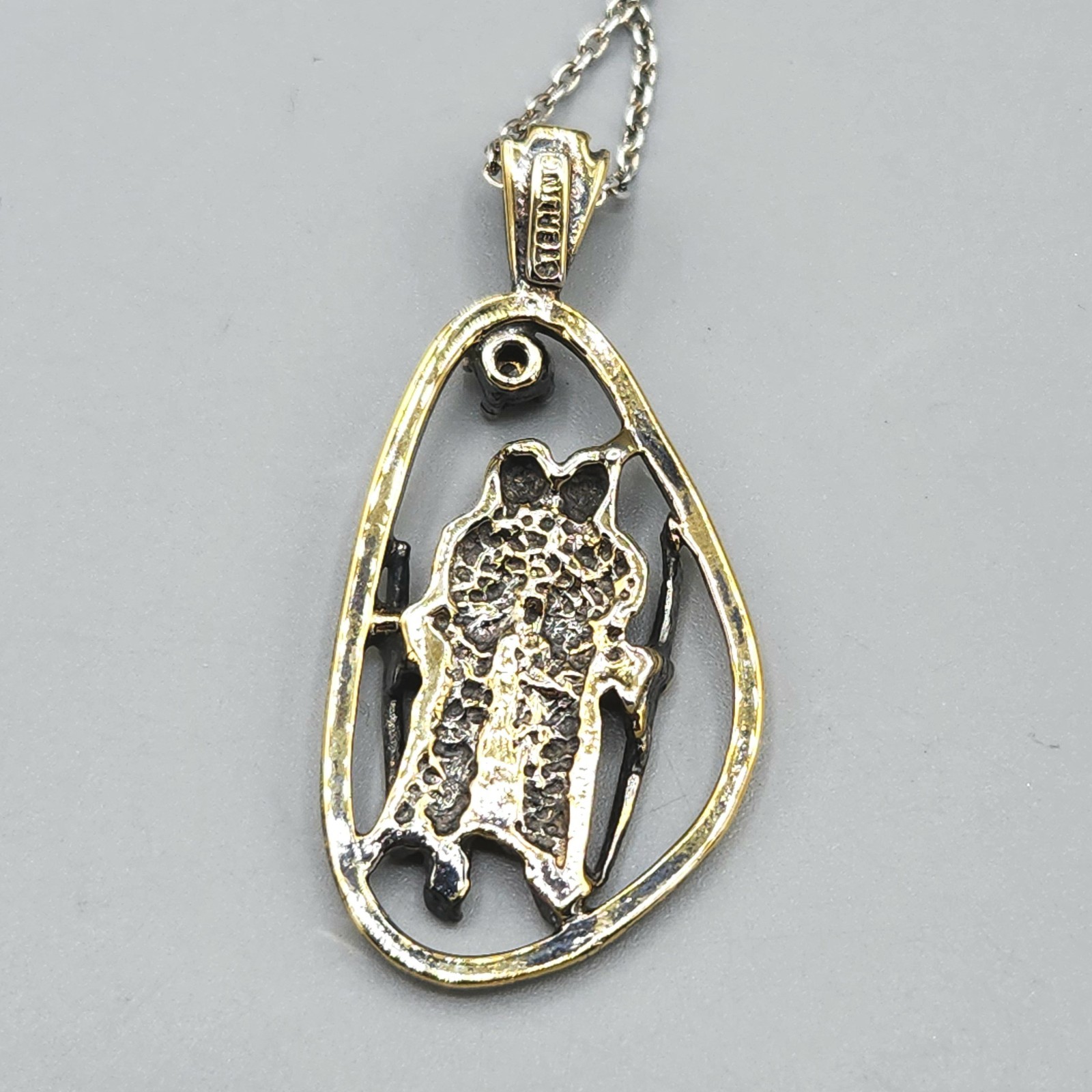 Sterling Silver Vermeil Zodiac Twin Gemini Pendant Chain Necklace 18″ 6.5g