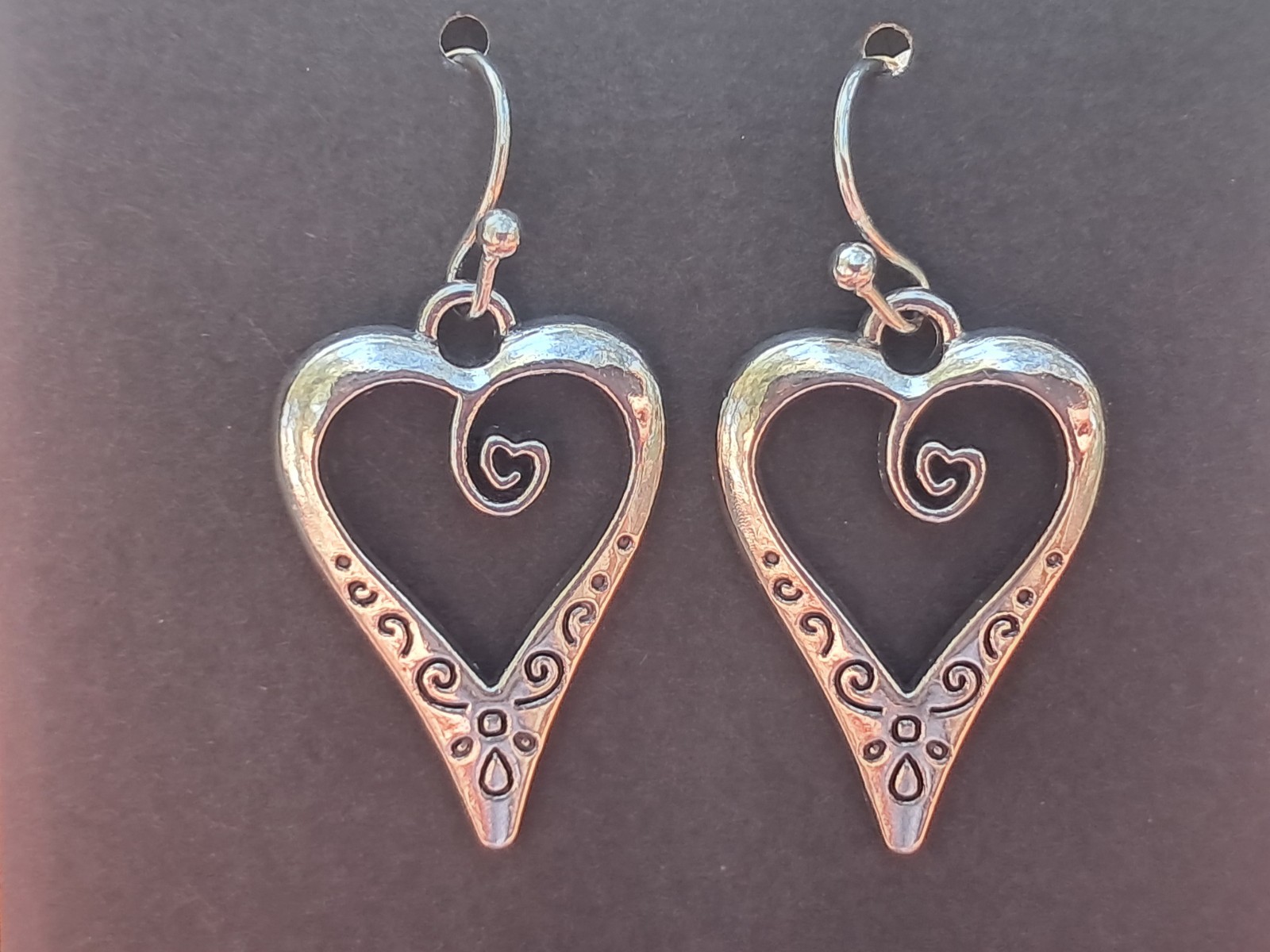 ​Silver Tone Fashion Heart Dangle Earrings Drop French Hook…