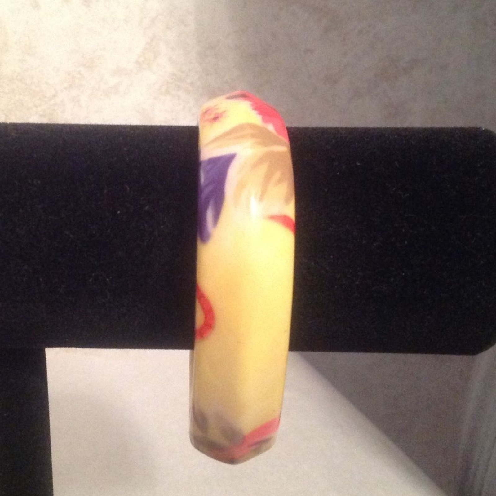 Yellow Flowers Plastic Bangle Bracelet