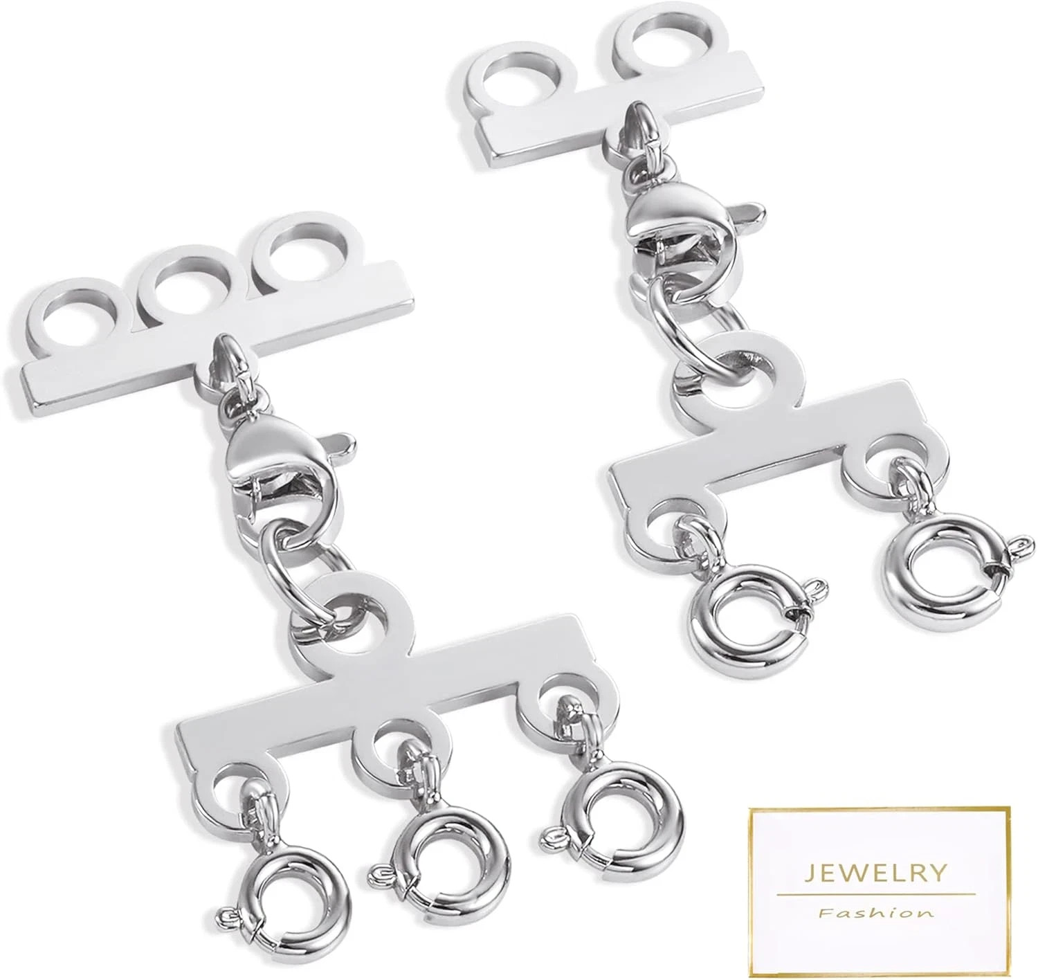 Silver Necklace Separator for Layering Necklace Layering Clasps Connectors for