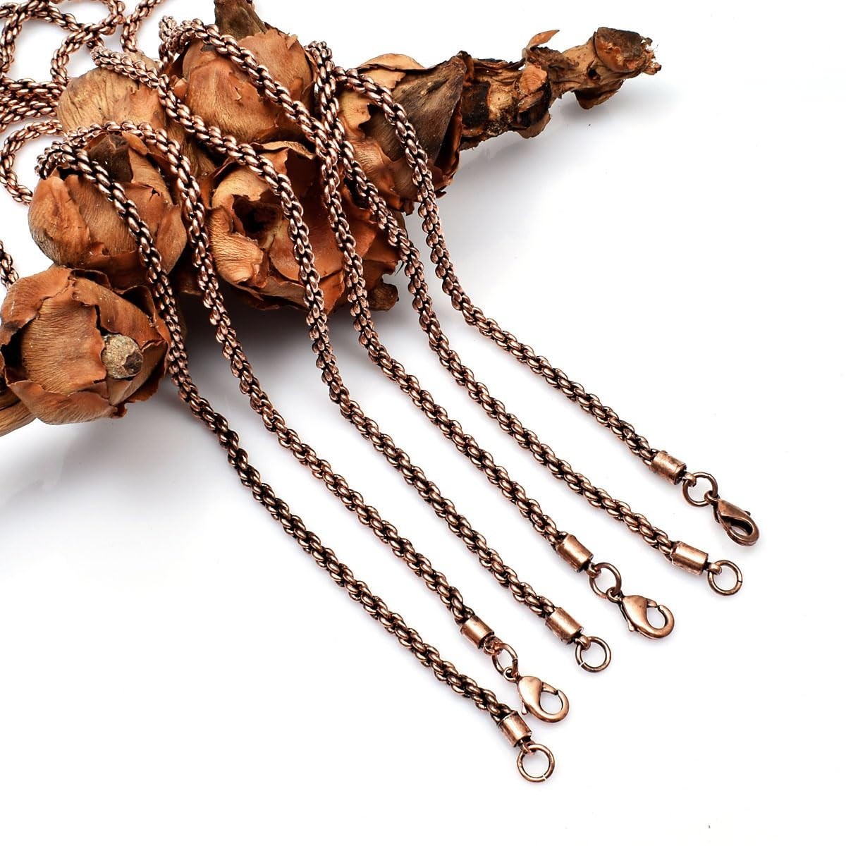 Handmade Solid Copper Rope Chain Necklace – 3mm Oxidized Design for Men & Women