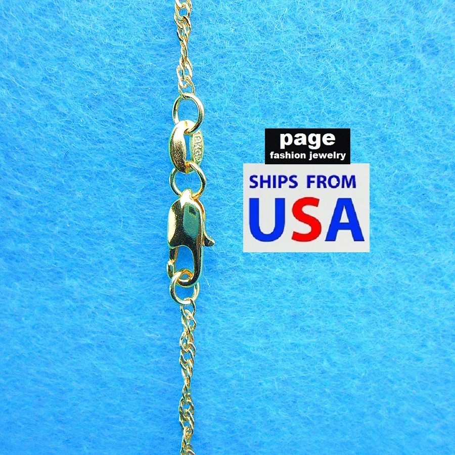 Women’s Girl’s 18″ Water Wave 2mm Chain Necklace 18K Yellow Gold Filled Jewelry