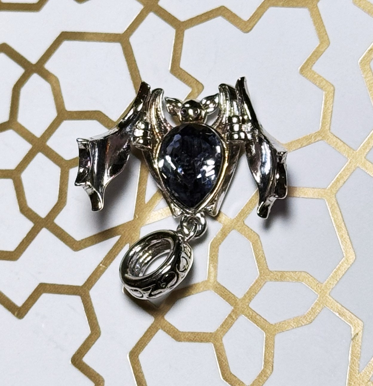 Gnoce Magical Vampire Bat Halloween Dangle Openable Charm Sterling Silver S925