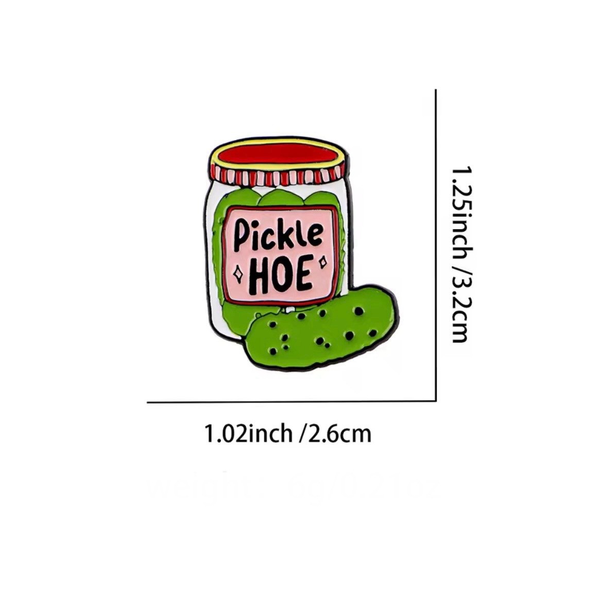 Pickle Hoe Jar Style 1pc Rubber Pin Backer Humor Pickle Hoe Pin FREE SHIPPING