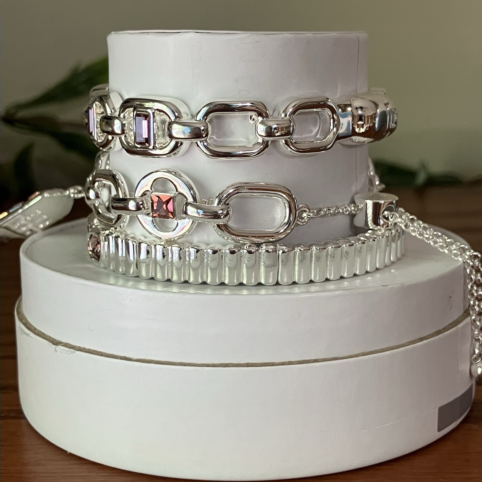 Bomb Party Spring Stacks 2026 Say It Louder UNSTOPPABLE Charm Bracelet Pink Silv