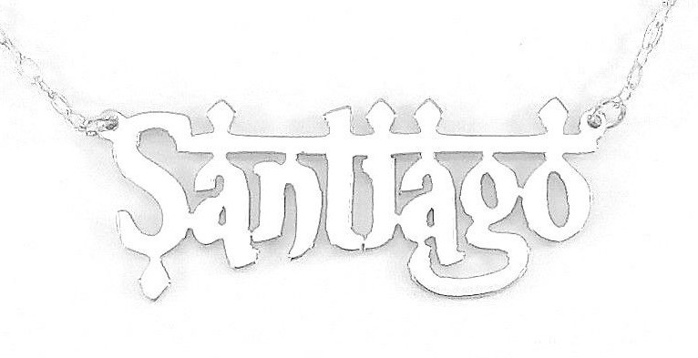PERSONALIZED .925 STERLING SILVER INDIAN ( HINDI ) LOOK ANY NAME PLATE NECKLACE