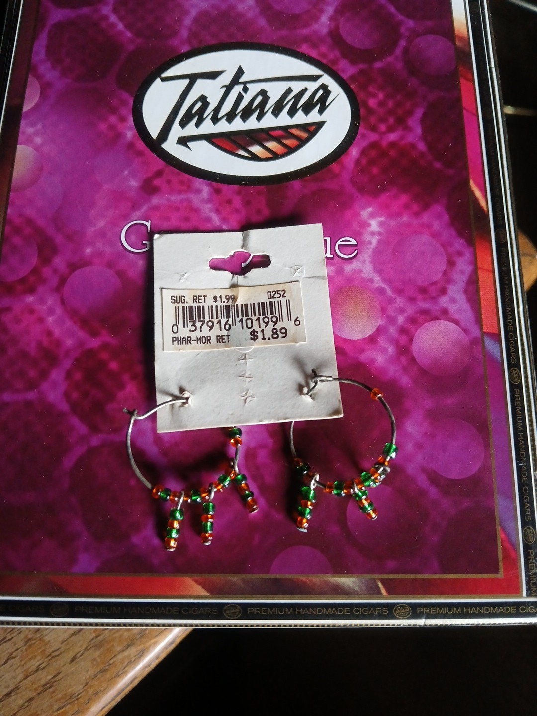 Vintage 24/7 by Gerson Hoop Dangle Beaded Earrings Korea