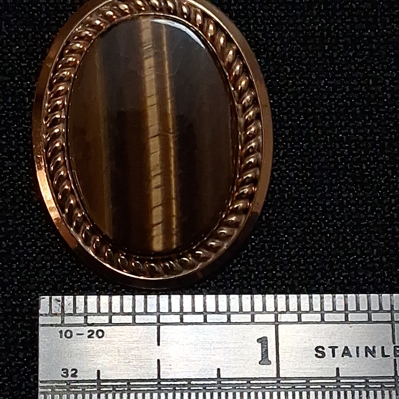 VINTAGE SIGNED WINARD 12K GF GOLD FILLED PENDANT PIN BROOCH TIGEREYE