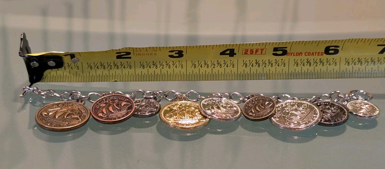 Coin Charm Bracelet Elizabeth II Australian Coins Various Sizes