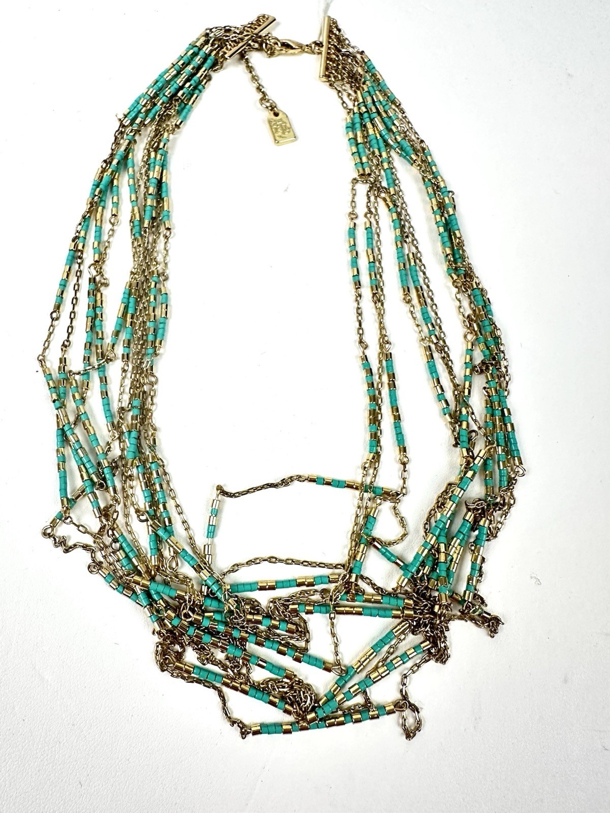 LAUREN Ralph Lauren Gold-Tone Multi-Layer Turquoise Bead Statement Necklace
