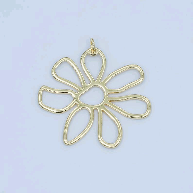 Dainty Gold open flower charms boho hippie floral charms summer trend spring jew