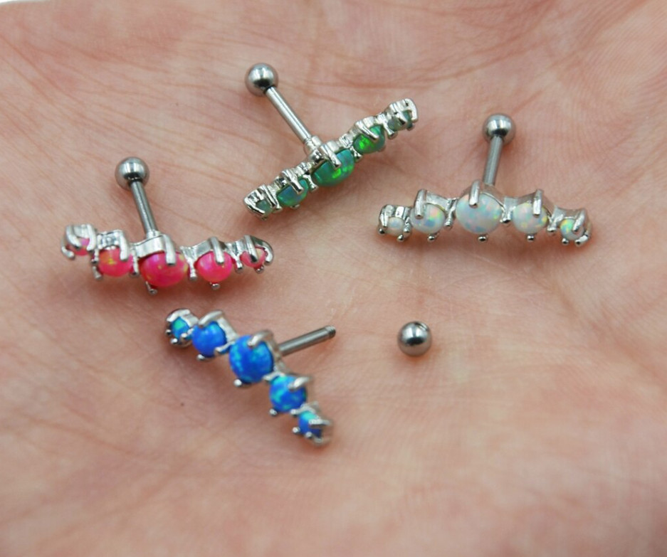 1 Pc Climber Crawler Opal 316L Surgical Steel Screw Back Stud Body Earrings S10