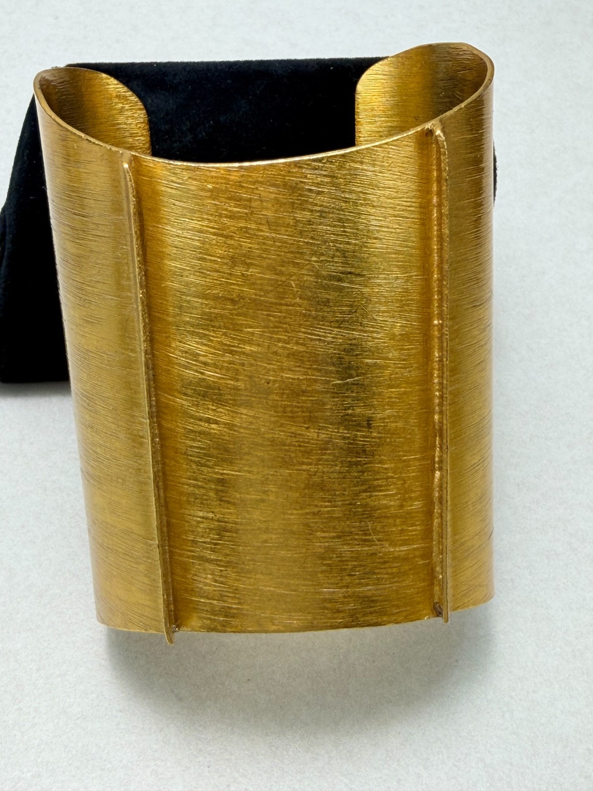 Zara Metallic Cuff Bracelet Rigid Brushed Metal Arm Band One Size Modern