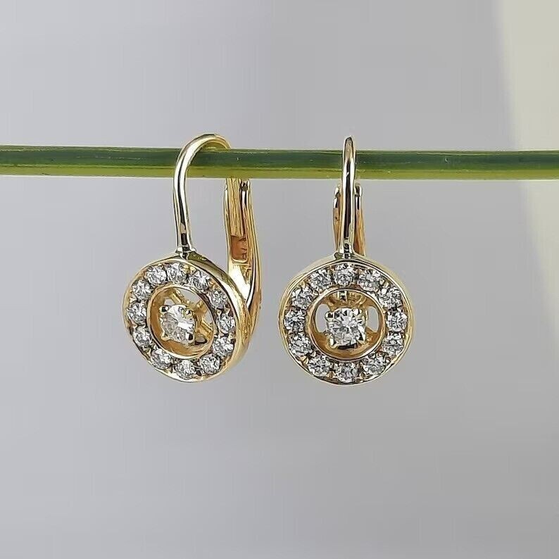 2Ct Round Cut Simulated Diamond Drop Stunning Earrings In 14K Yellow Gold Plated