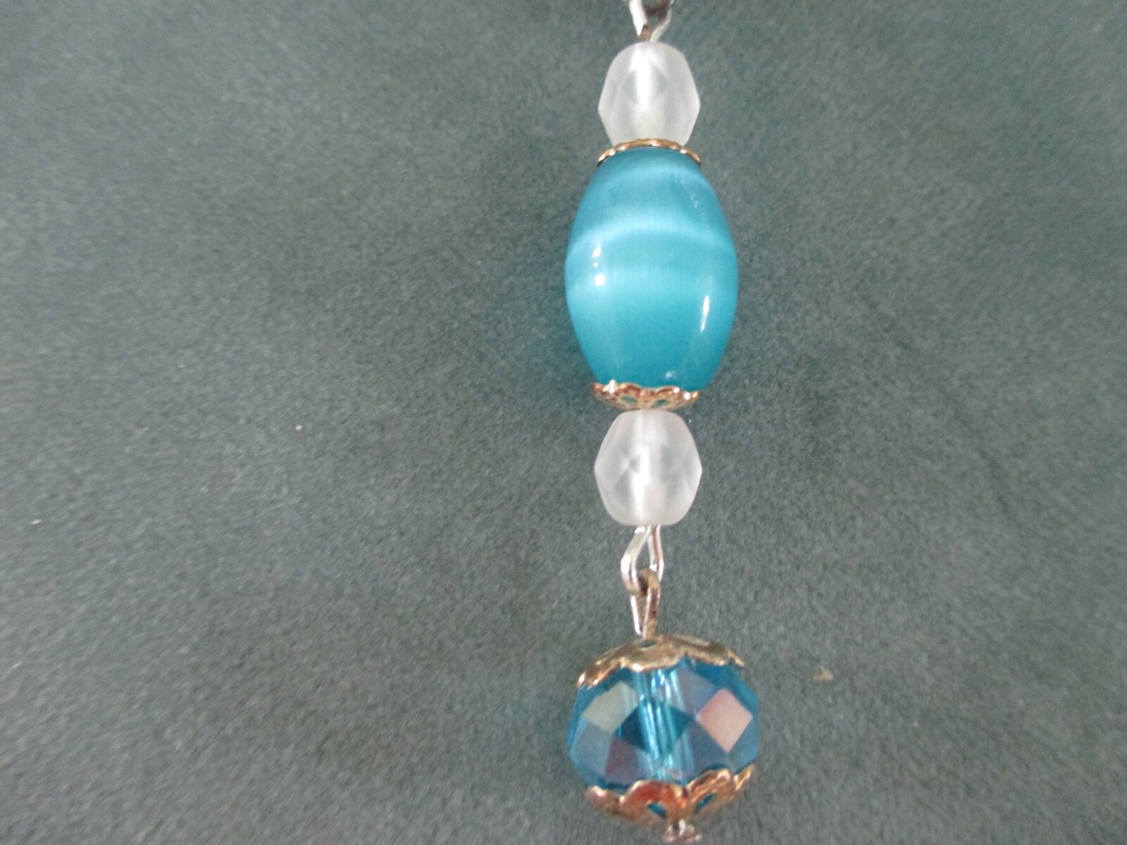 Aqua Dangle Beaded Art Fair Earrings New