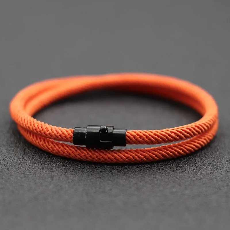 Simple Style Men’s Rope Bracelet Double Layer Thread Fabric Casual Accessory