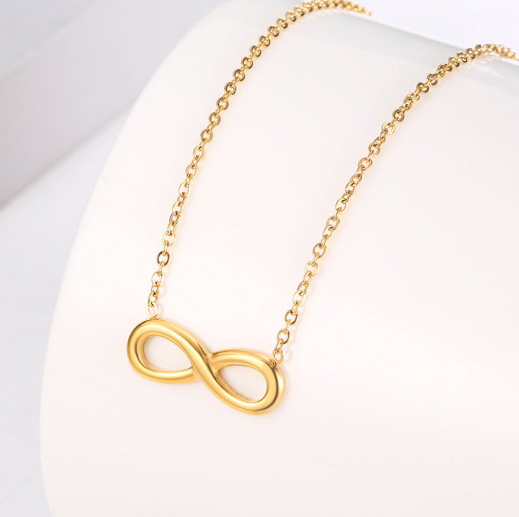 18″ Silver Rose Gold Stainless Steel Love Infinity Symbol 8 Pendant Necklace PE6