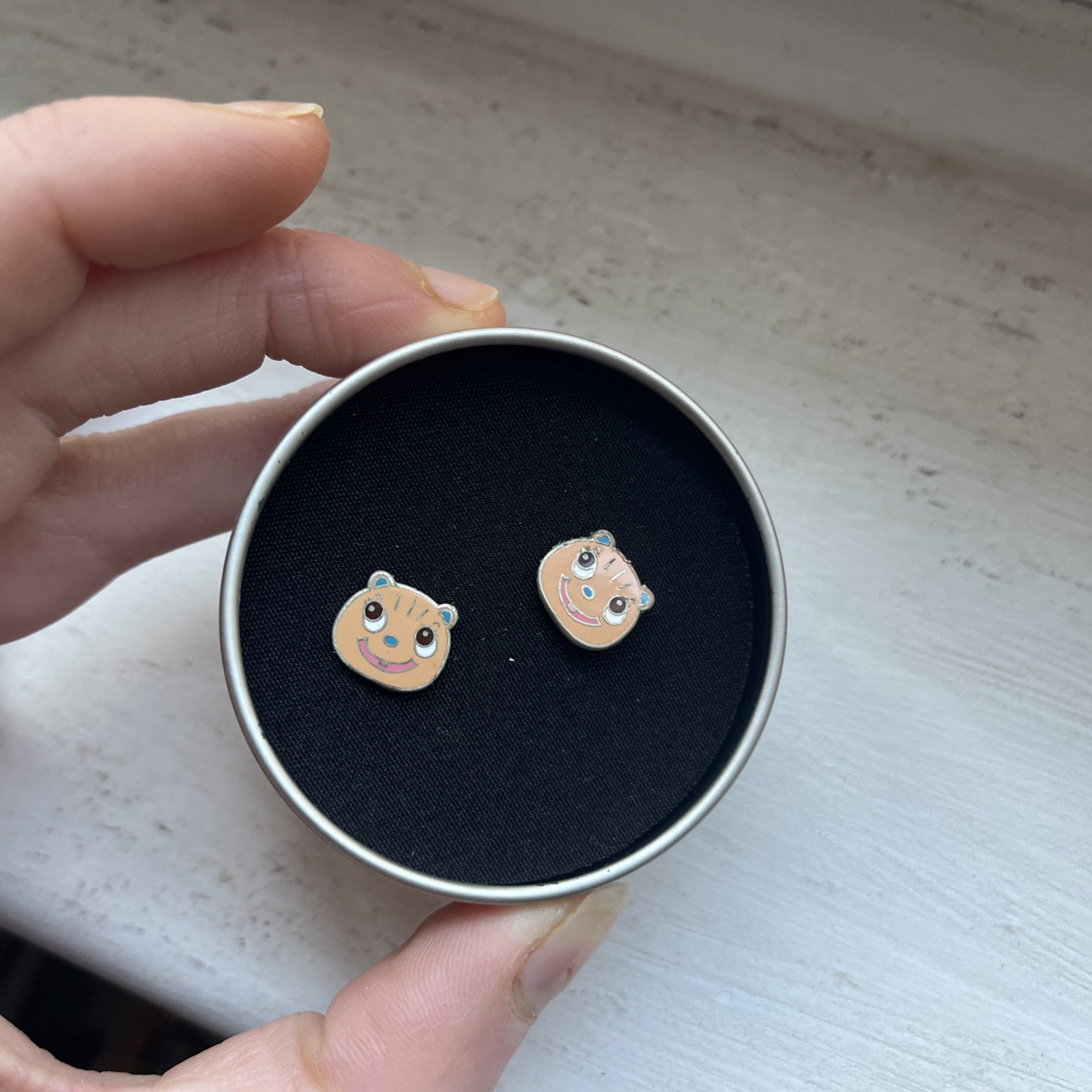 Vintage HYSTERIC GLAMOUR JAPAN silver colour chipmunk cute earrings
