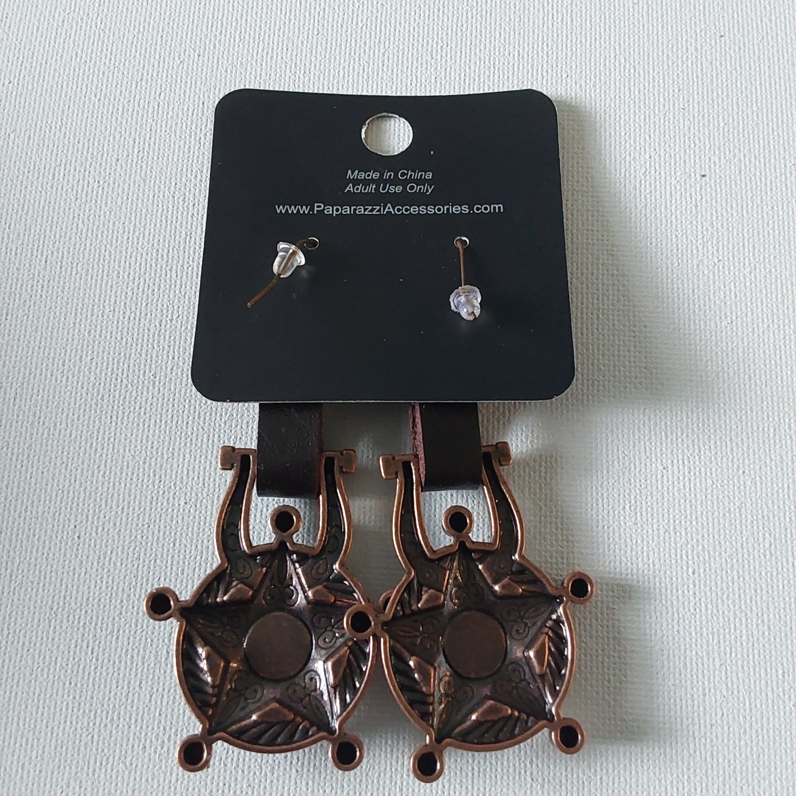 Paparazzi Western Warden Copper Star 2″ Earrings + Wings Ring Nickel Free #2
