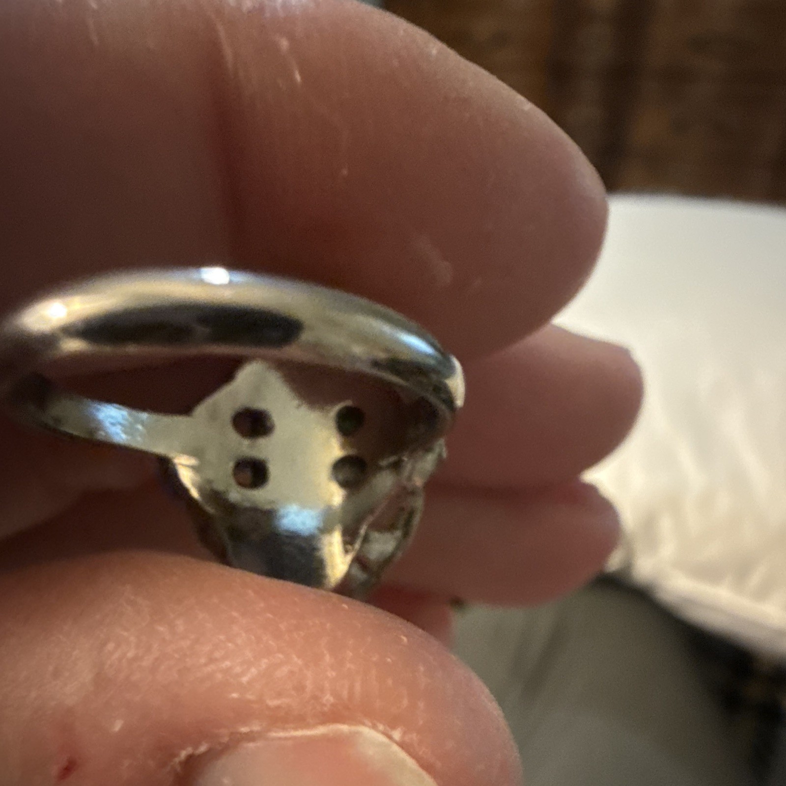 Silver-Tone Cocktail Ring Octagon Green Moissanite Stone Size 8