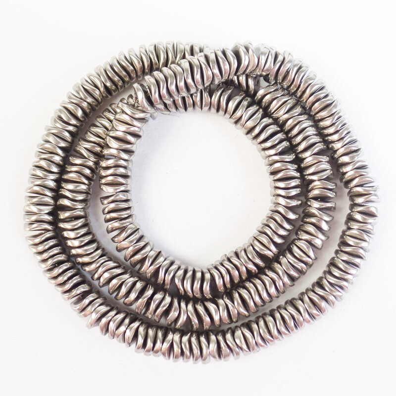 6x1mm Black Hematite Twisted Shape Loose Beads 15.5″SK64225