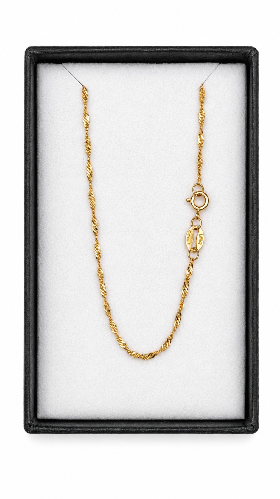 10K Solid Gold Singapore Necklace 20 Inch-Cadena Singapore Oro Solido 10k 50cm