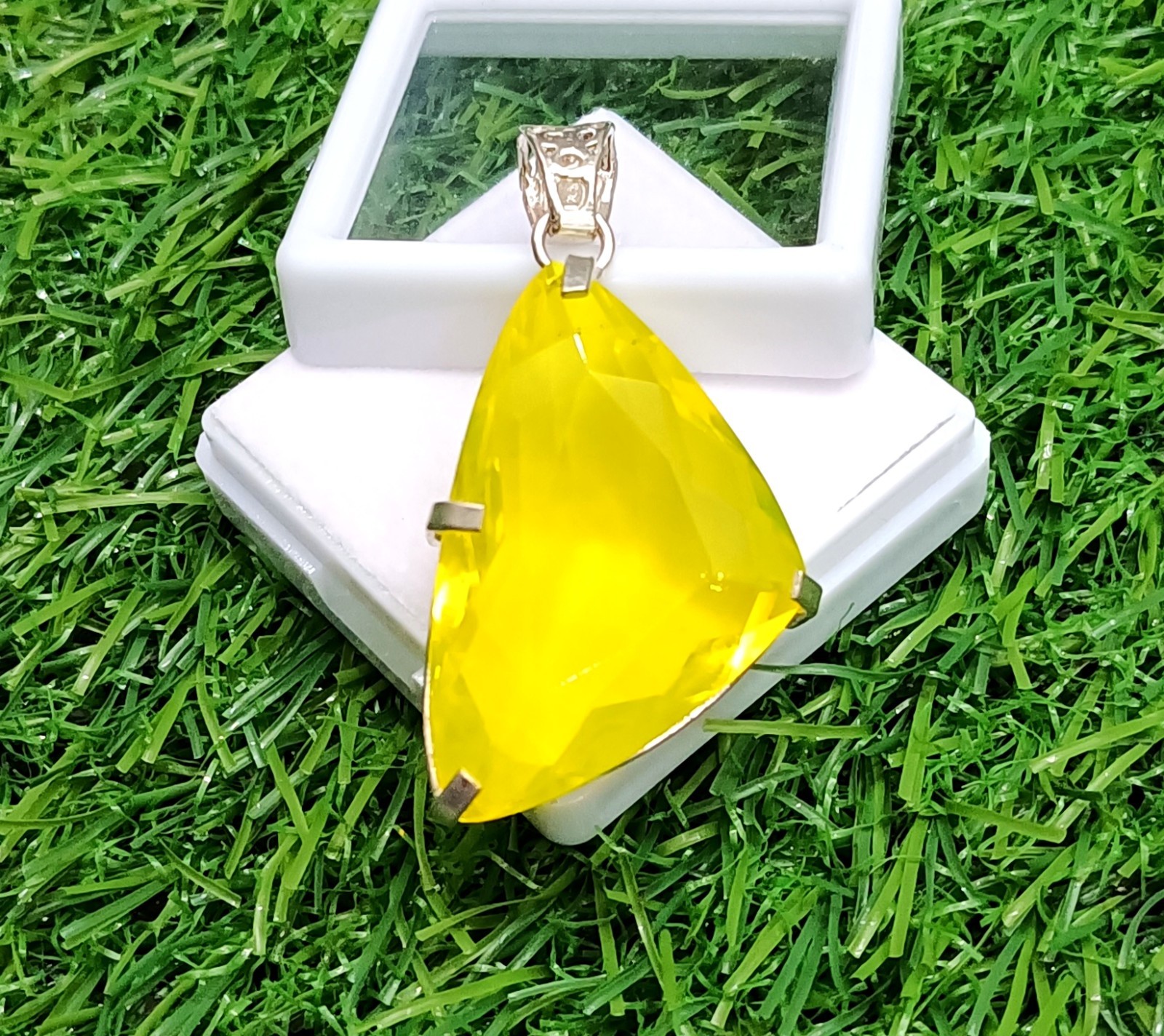 Certified 69.10 Ct Natural Yellow Opal 925 Solid Silver Pendant Loose Gemstone