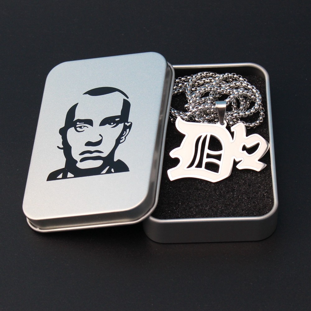 Hip Hop RAPPER D-12 Stainless Steel Necklace Pendants 70cm Chain Free Stan Box