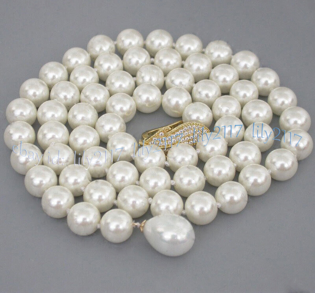 Elegant White South Sea Shell Pearl Round Beads Necklace 14-50” 8/10/12/14mm