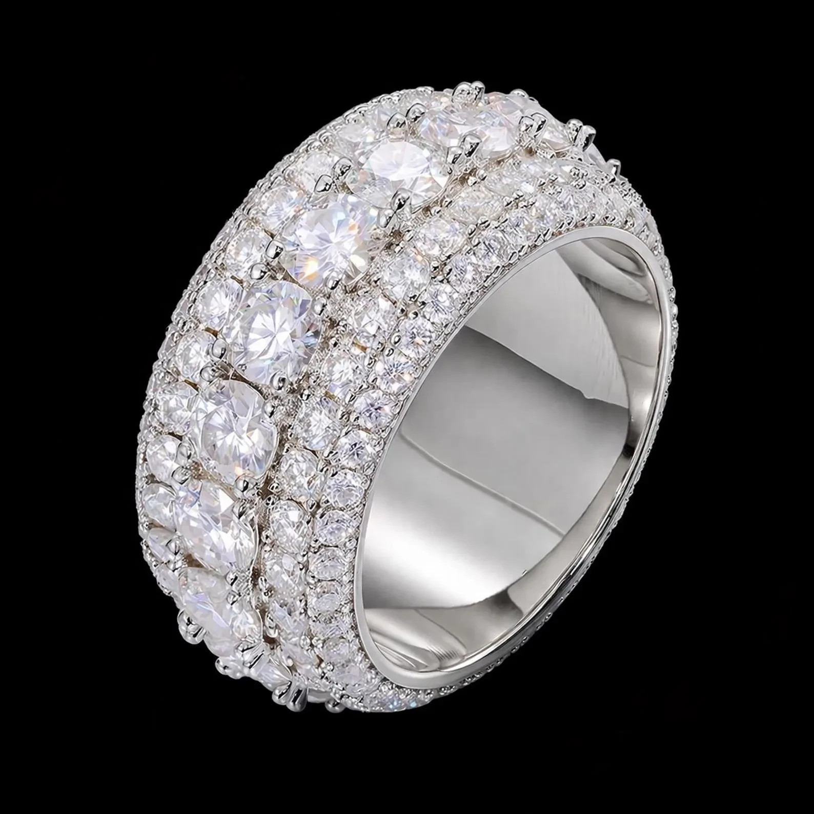 2 Ct Round Cut Simulated Diamond Full Eternity Band Ring 14k White Gold Plated